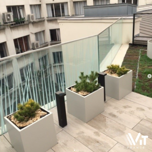 Garde - corps feuilleté trempé extra - clair avec impression numérique